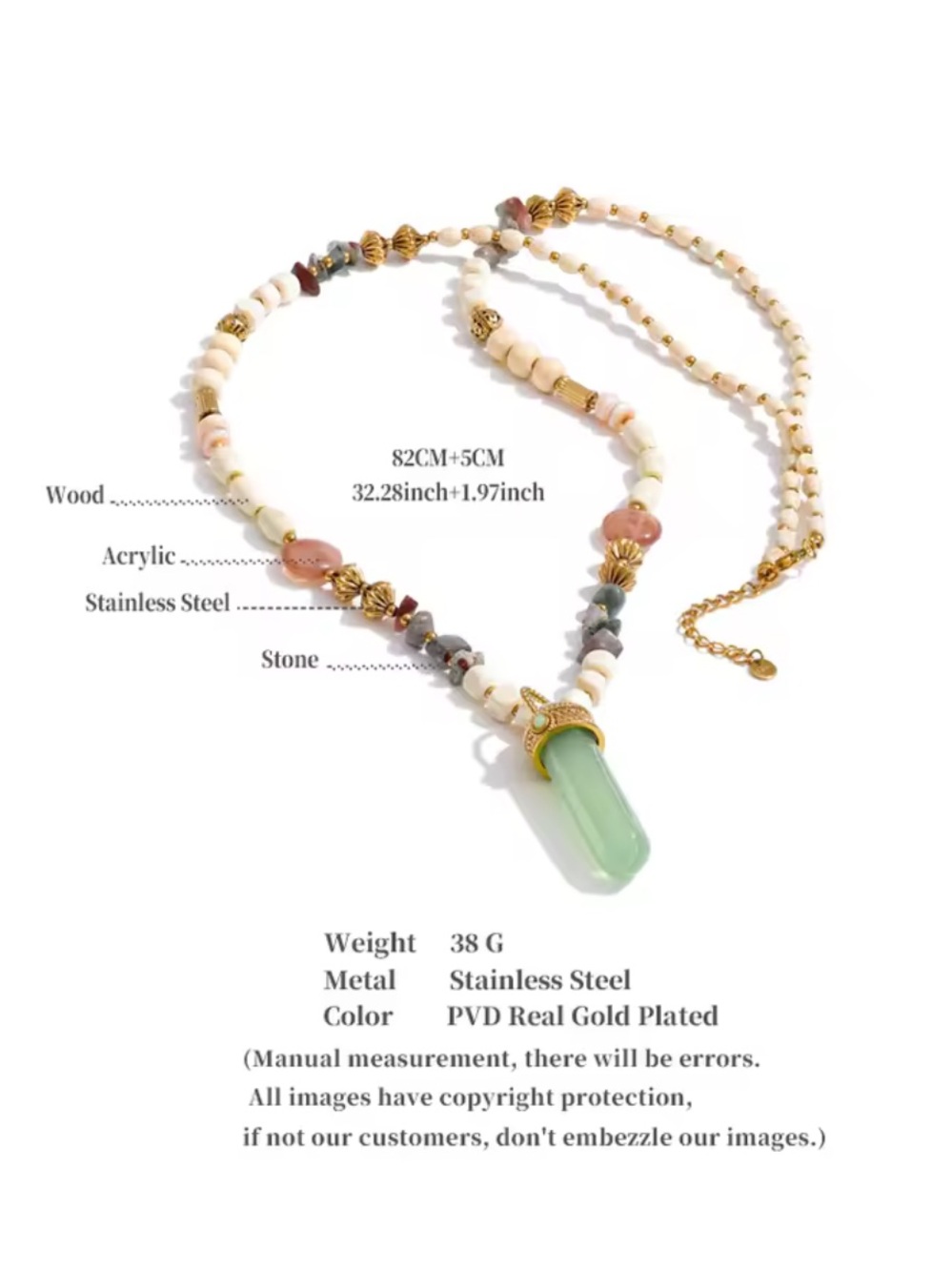 Whimsical Green Jade Beaded Necklace - Picture 9 of 15